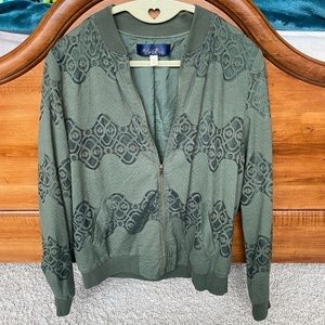 Lace bomber jacket